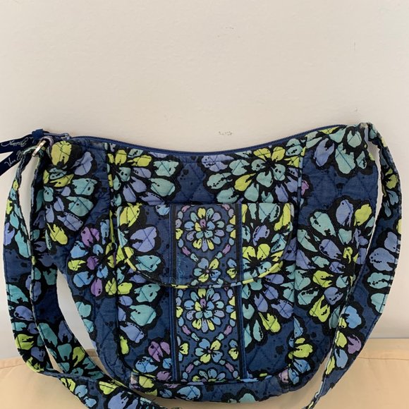 👜 VERA BRADLEY BLUE FLORAL SHOULDER CROSS BODY BAG - Picture 2 of 10